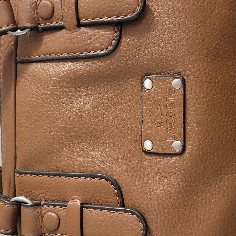 Lacoste Leather Satchel Handbag - Picture 3 of 9